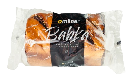 BABKA, BRIOCHE KOLAČ Z LEŠNIKI 550g